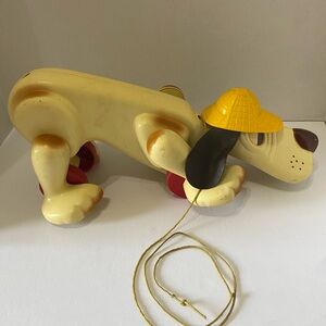 Vintage Hasbro Digger the Dog Sleuth Detective From Romper Room Pull Toy